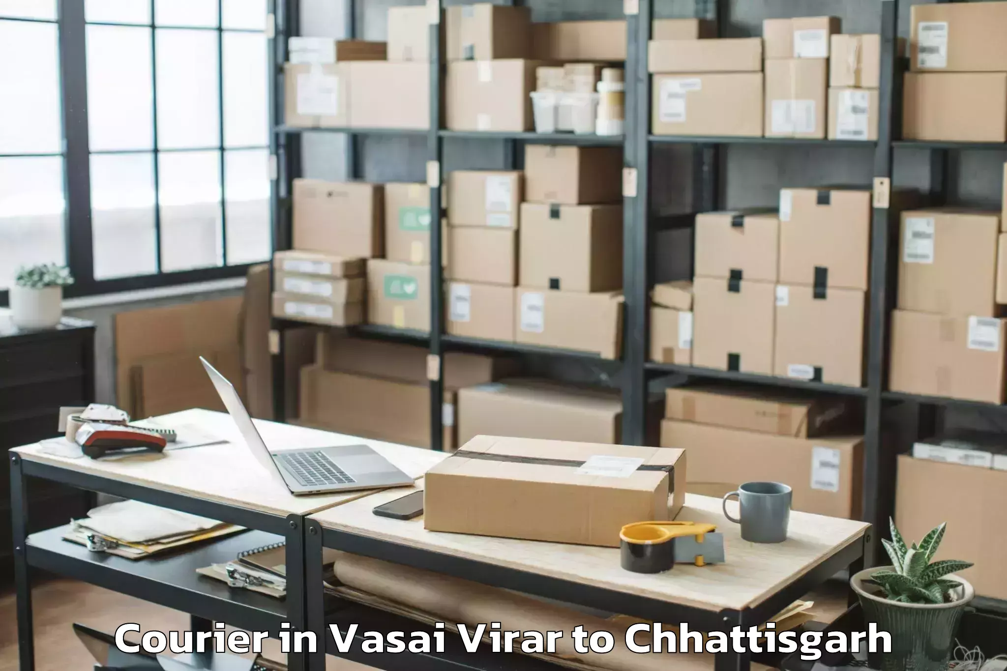 Easy Vasai Virar to Ambikapur Courier Booking